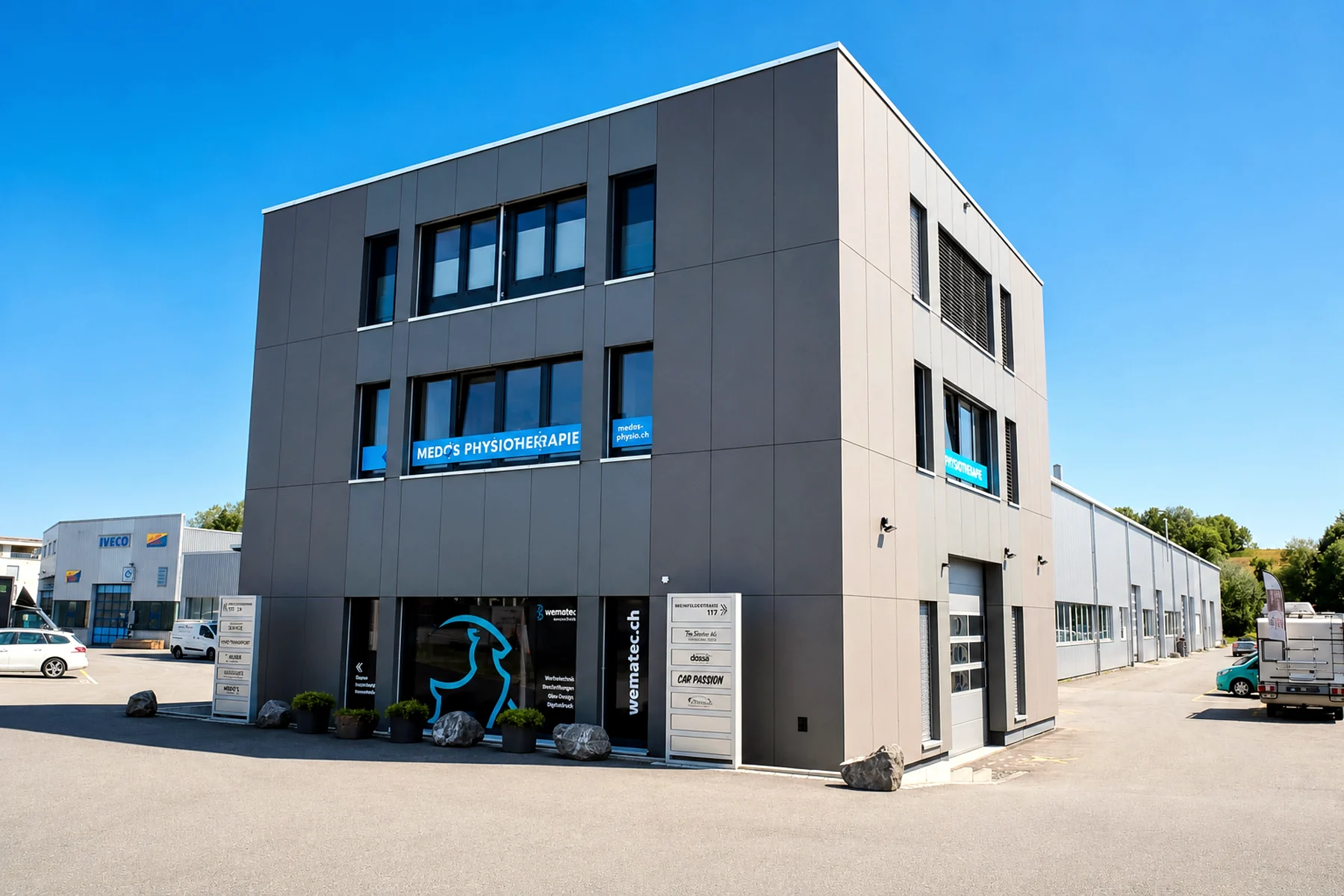 Aussenansicht der MEDOS Physiotherapie an der Weinfelderstrasse 119 in Amriswil